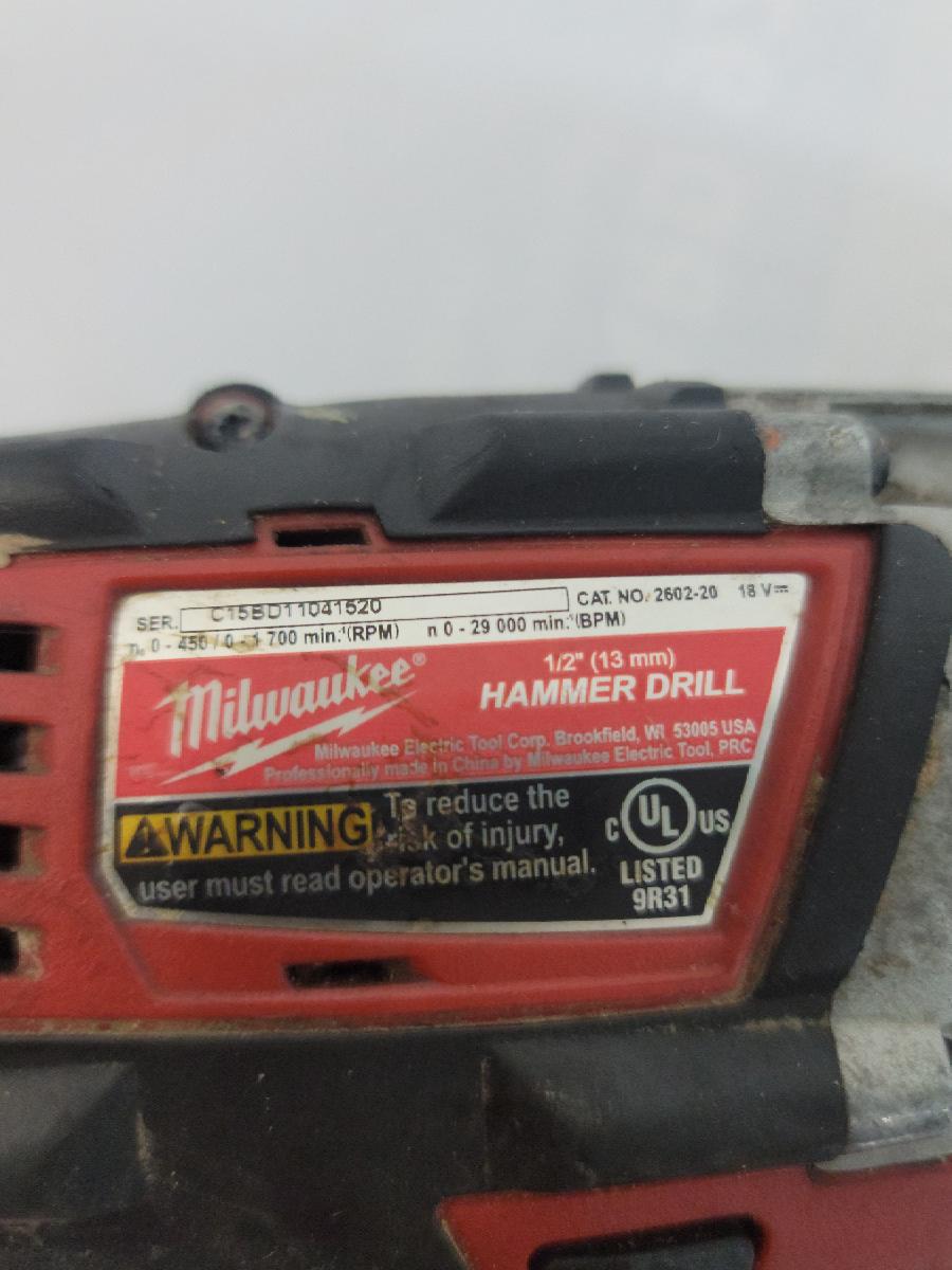 MILWAUKEE 260220 CORDLESS 18V 1/2" HAMMER DRILL & BATTERY (al) Very