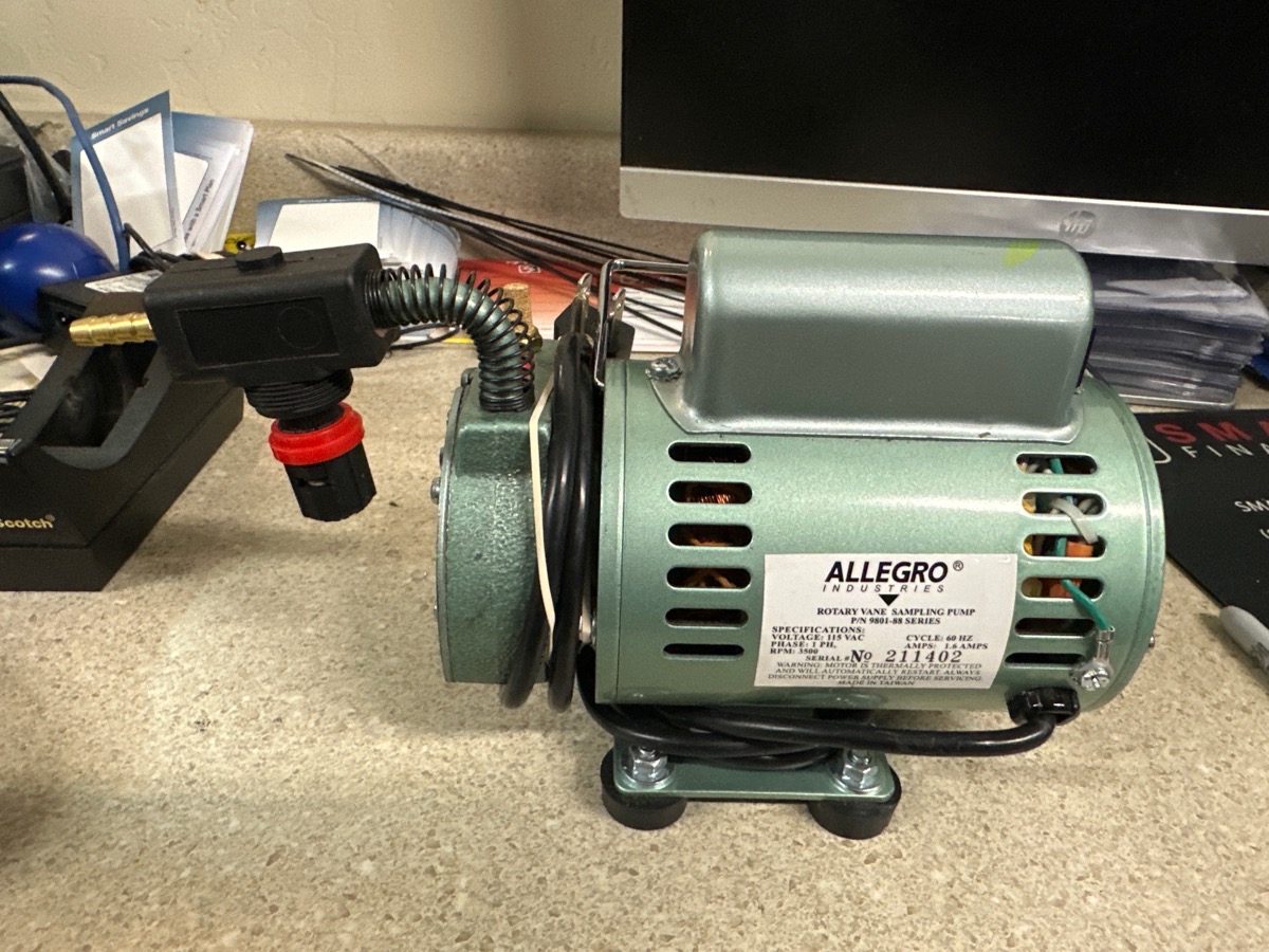 Allegro Industries Rotary Vane Sampling Pump 980188 Series 3500RPM 1.6A Good Buya
