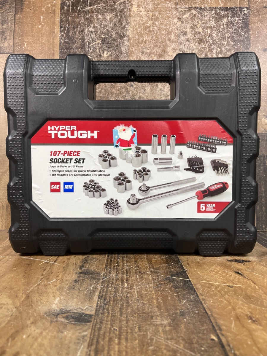 Hyper Tough 107 Piece 1/4, 3/8, 1/2 inch Drive Socket Set Brand New Buya