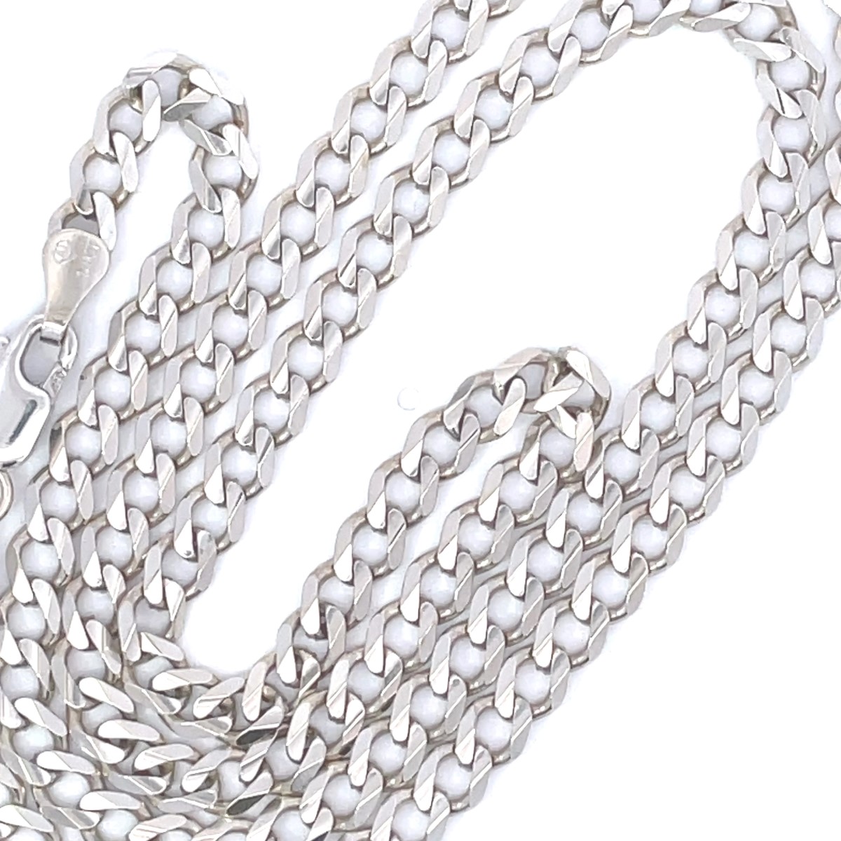 21" Gold Curb Chain 14K White Gold 10.6dwt Preowned Mannisi Jewelers