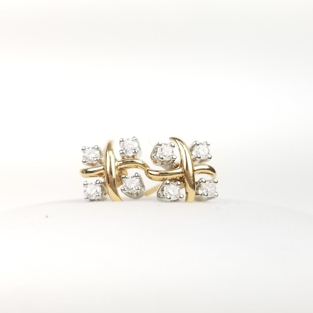 Tiffany & Co. Schlumberger Lynn Diamond Platinum & 18k Gold Stud