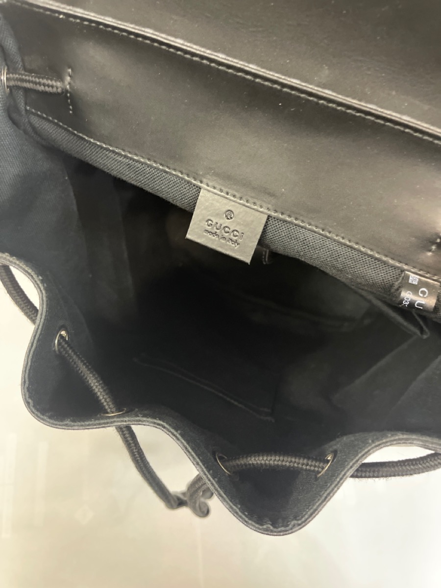 GUCCI 450958 SOFT GG SUPREME CANVAS BACKPACK, BLACK (mee) Like New Buya