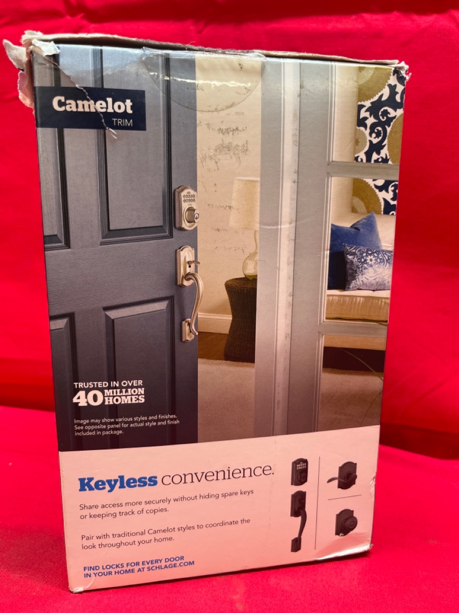Schlage BE365 CAM 619 Camelot Keypad Deadbolt Electronic Keyless Entry Lock Like New Buya