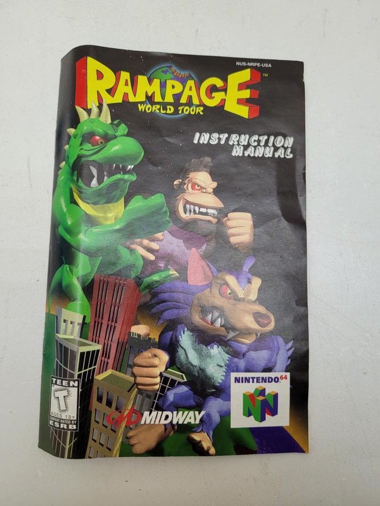 Nintendo 64 Rampage World Tour 1997 N64 Cartridge & Box Video Game ...