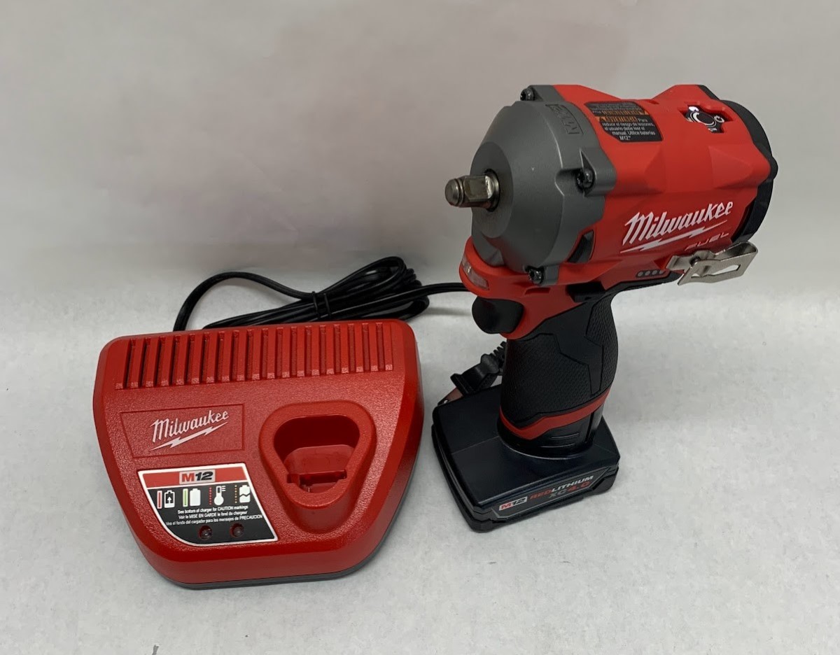 Milwaukee 2554-20 M12 Fuel Impact Wrench, Battery And Charger Good 