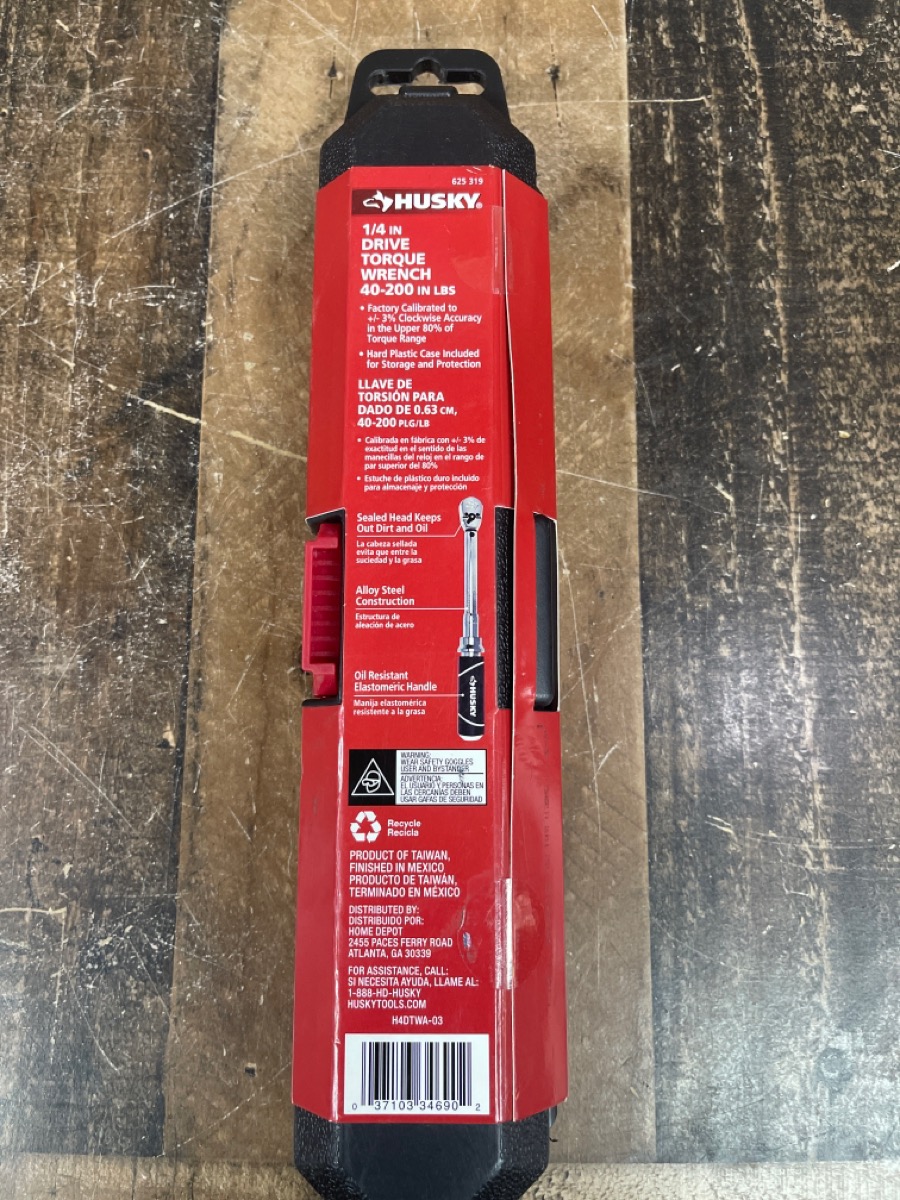 HUSKY TOOLS TORQUE WRENCH 625319 NEW FACTORY SEALED Brand New Buya