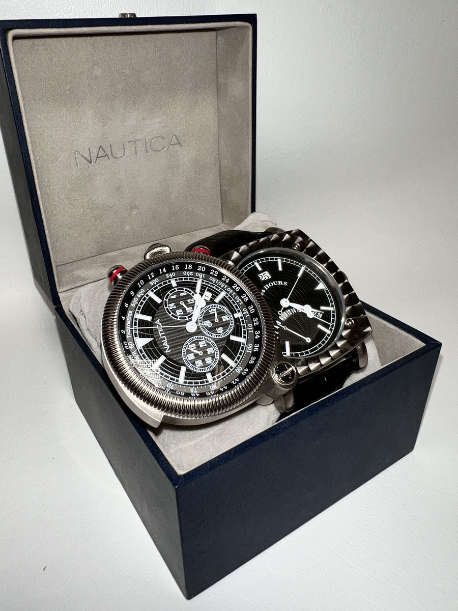 RARE NAUTICA SPETTACOLARE CHRONOGRAPH DUO FACE WATCH 44MM A43001 Like ...