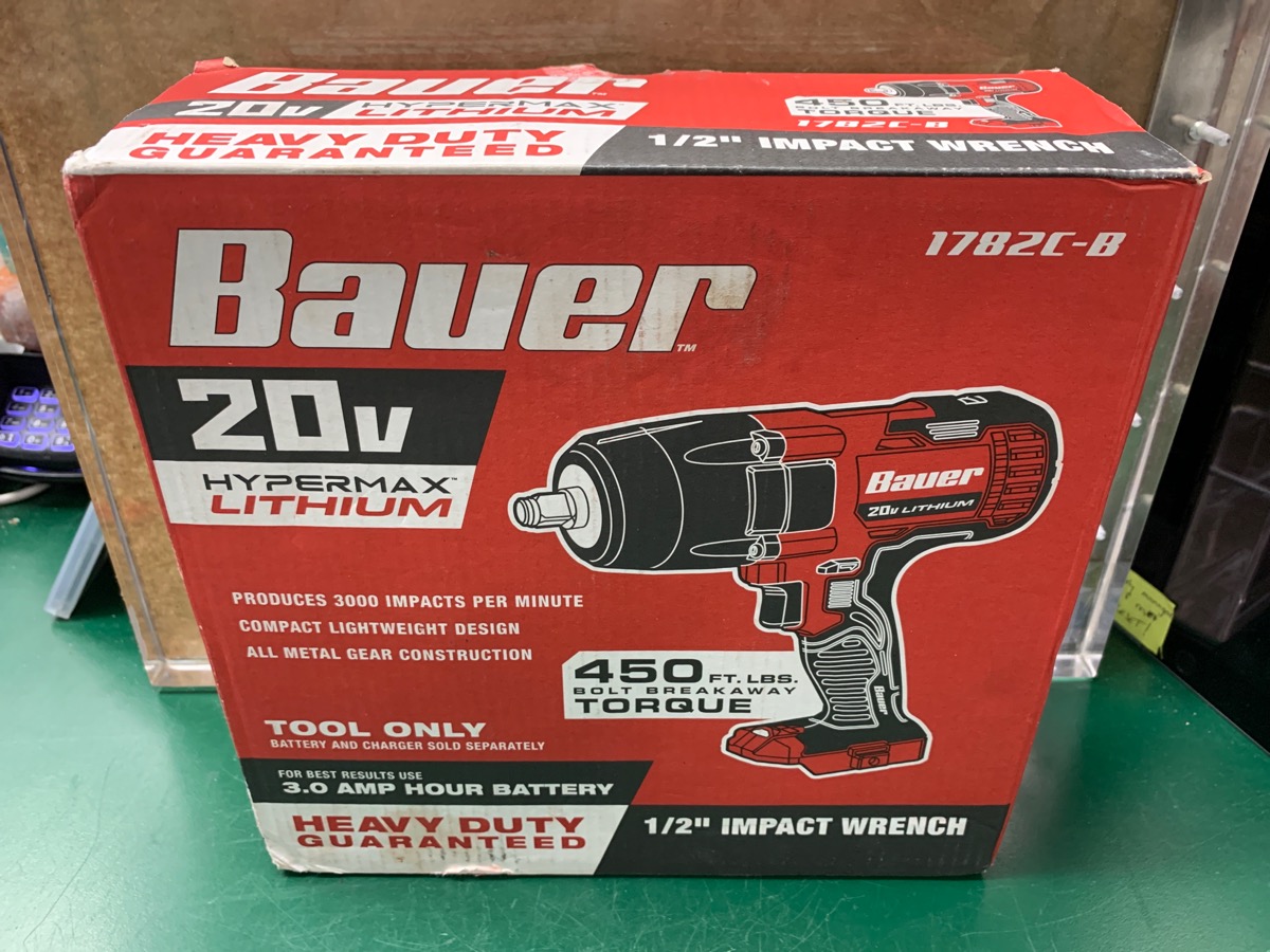 Bauer 20v Hypermax LithiumIon Cordless 1/2 in. Impact Wrench (Tool