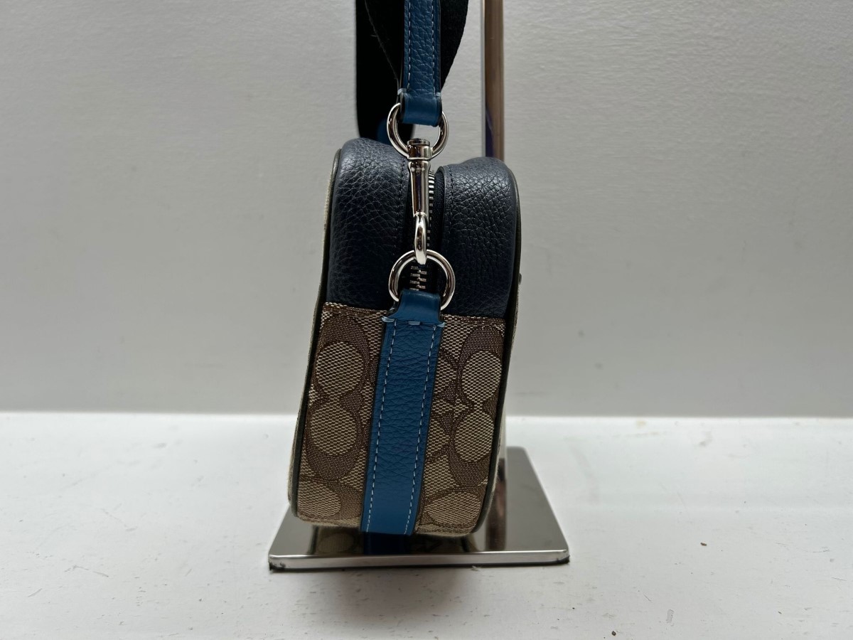 Coach 1912 Dempsey Camera Bag In Signature Patch Jacquard With Stripe