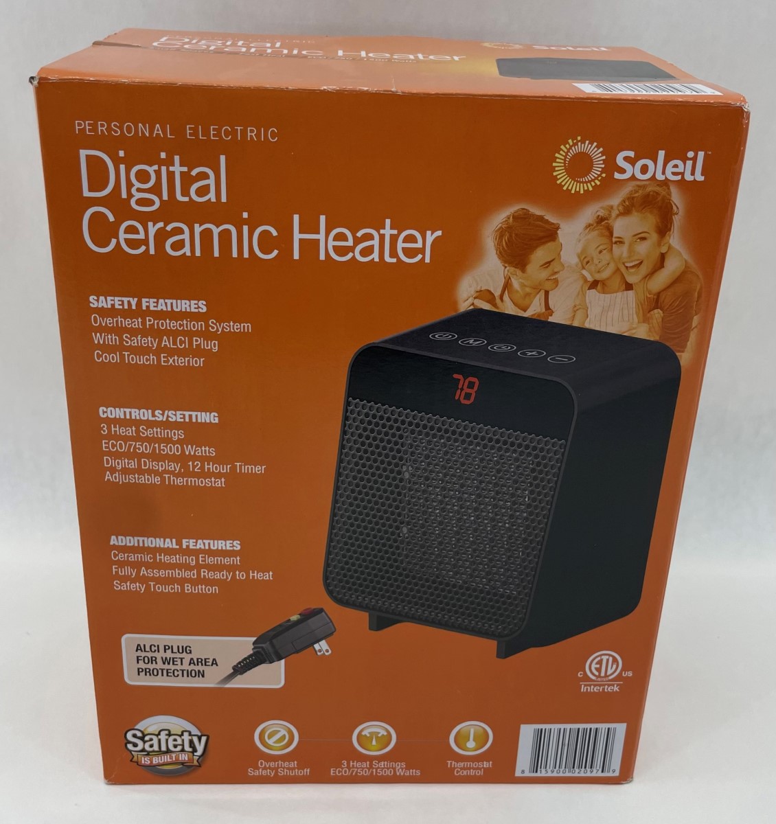 Soleil PTC916B Small Digital Ceramic Heater Like New Heartland