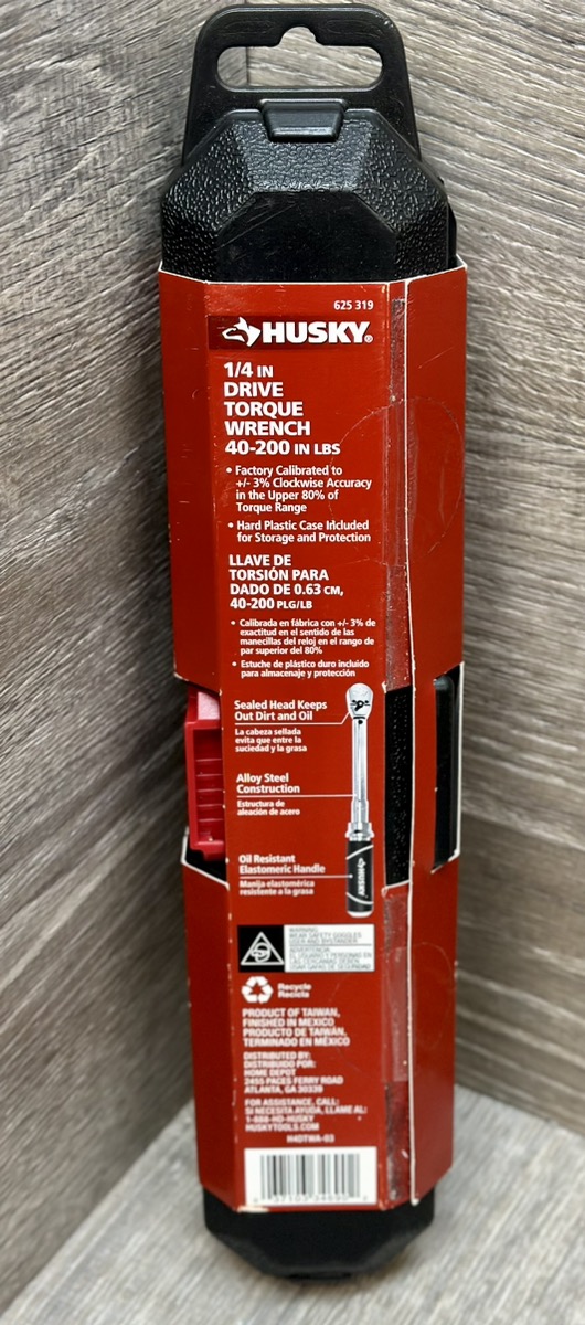 Husky 1/4" Drive Torque Wrench 40200 LBS 625 319 Brand New Buya