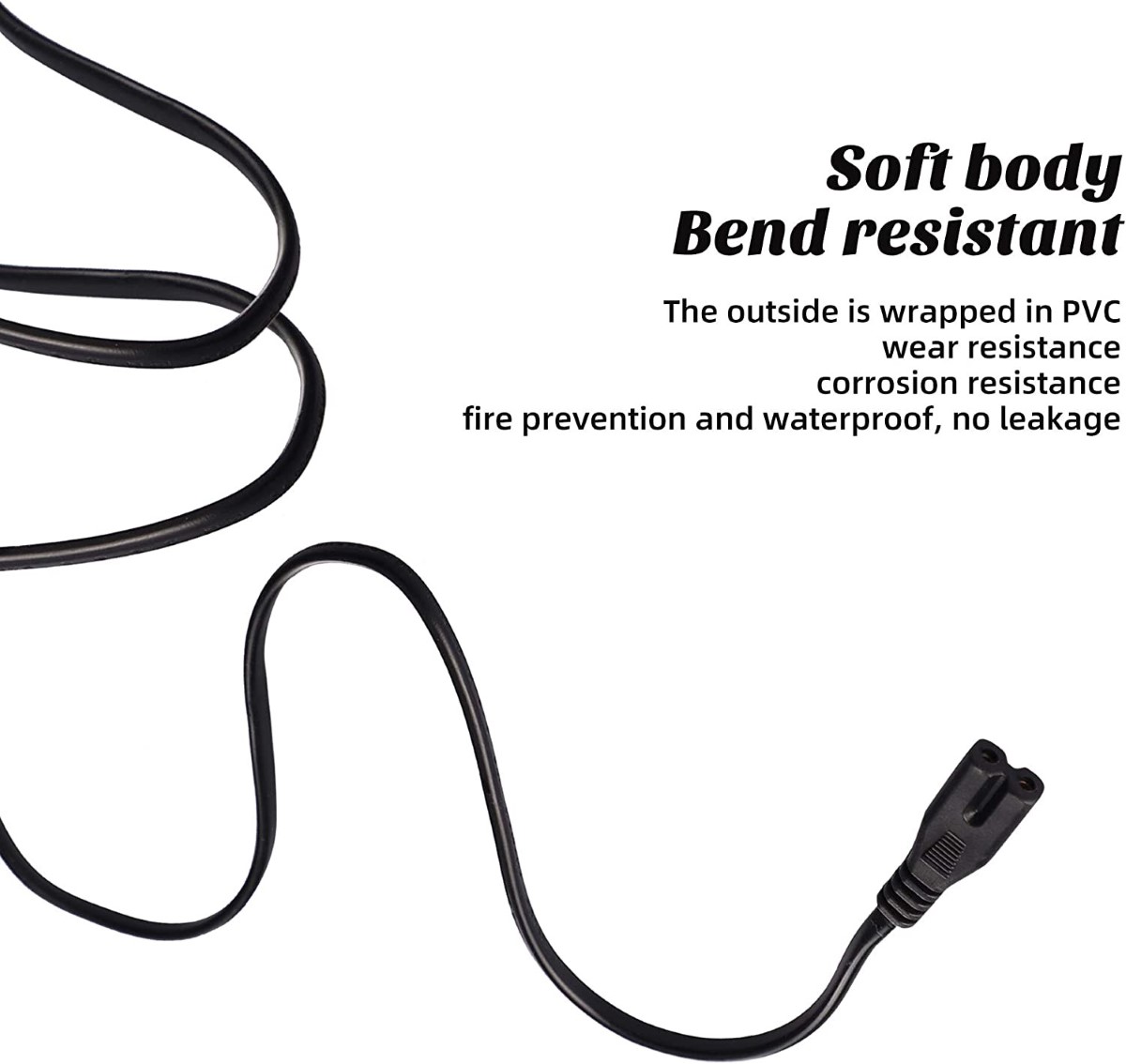 2 Prong AC Power Cord Cable Compatible with Xbox One S/Xbox One X/Xbox