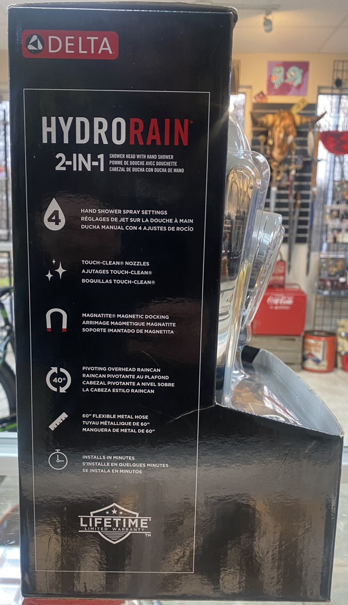 DELTA FAUCET HYDRORAIN 2 in 1 Shower Head and hand Shower Brand New Buya