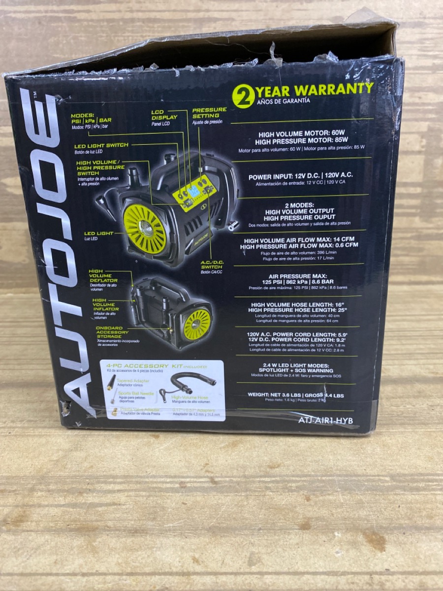 AUTOJOE (ATJAIR1HYB) 12V INFLATOR+DEFLATOR Very Good Buya