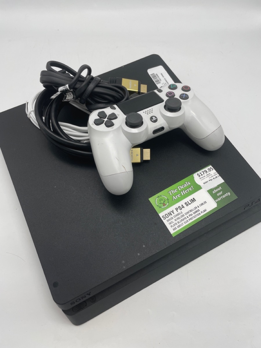 SONY PS4 SLIM CONSOLE 500GB W/ 1 CONTROLLER & ALL CABLES NEEDED