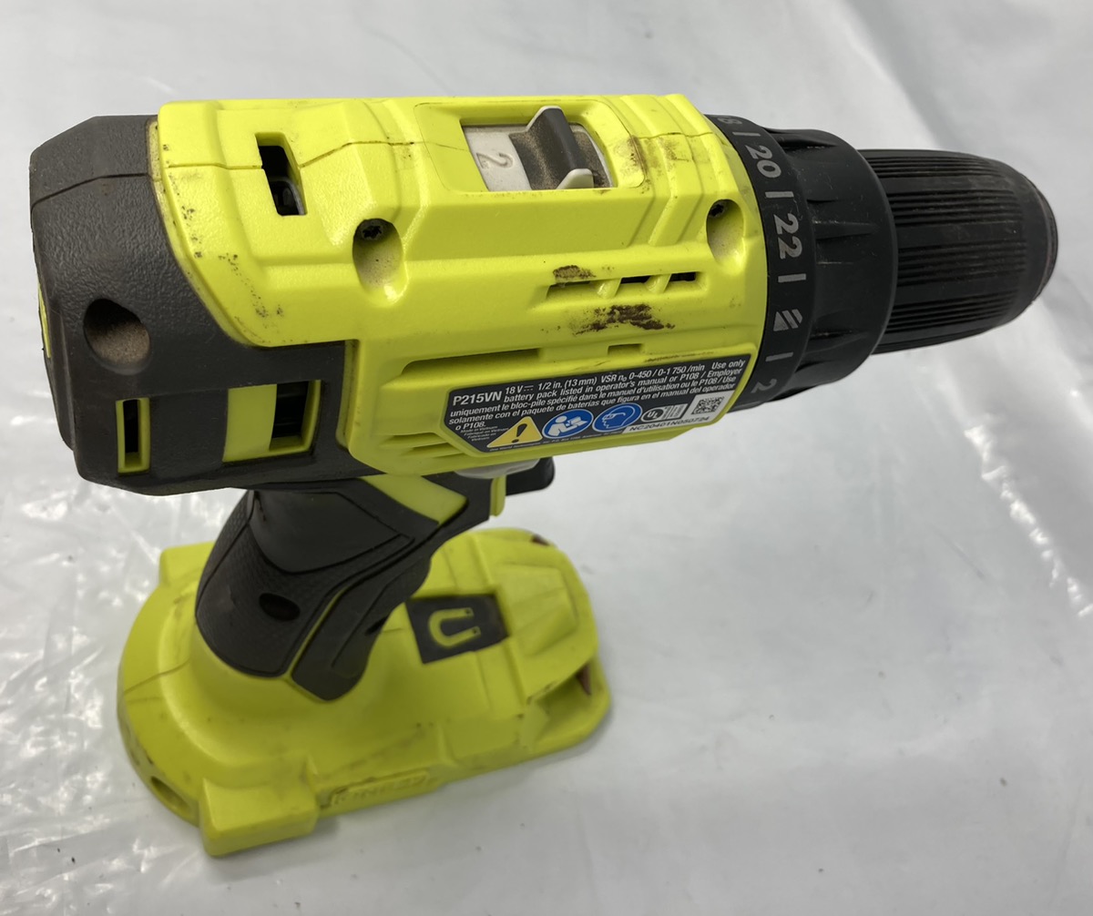 RYOBI TOOLS P215VN 18V CORDLESS DRILL, 1/2" CHUCK Good Buya