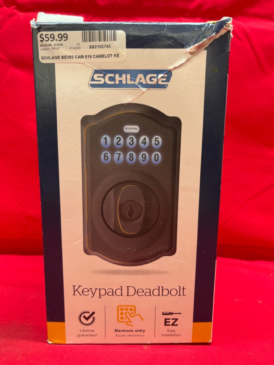 Schlage BE365 CAM 619 Camelot Keypad Deadbolt Electronic Keyless Entry Lock Like New Buya