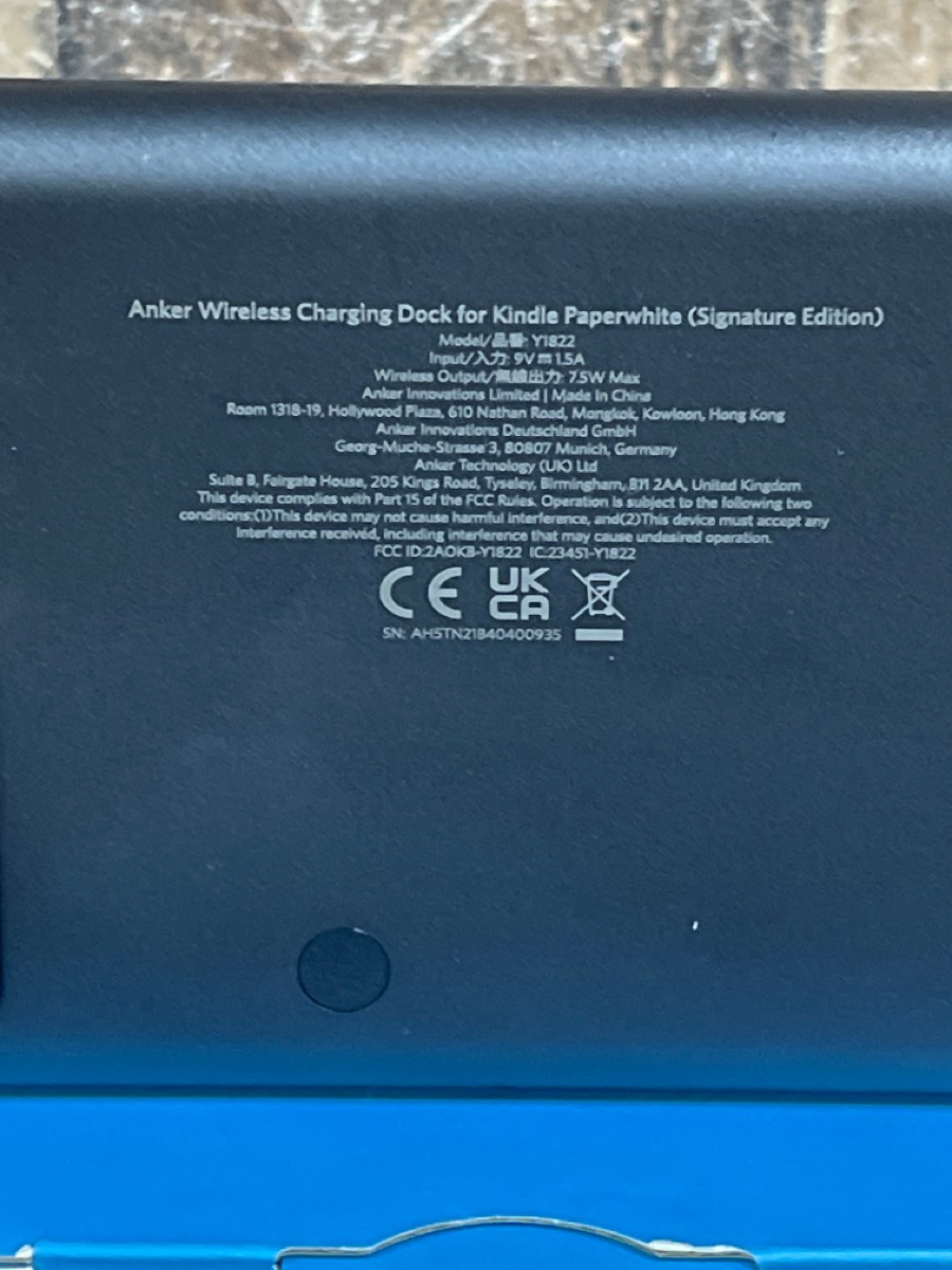 ANKER Y1822 WIRELESS CHARGING DOCK FOR KINDLE PAPERWHITE (SIGNATURE