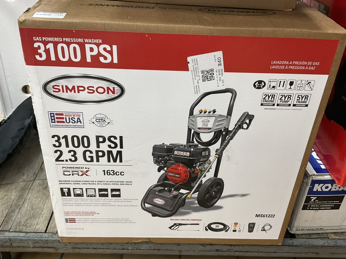 SIMPSON INDUSTRIAL CLEANING SYSTEM MS61222 Brand New | Buya