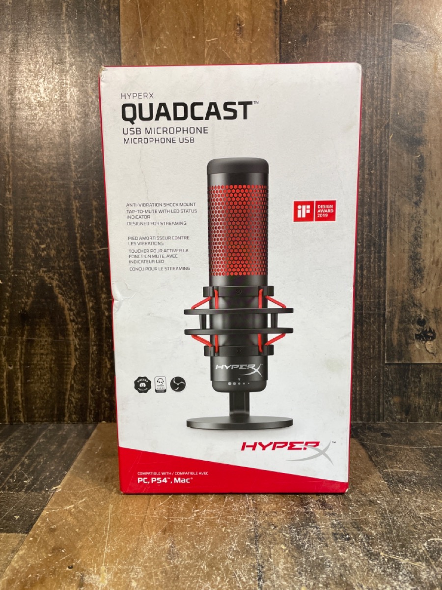 HyperX - QuadCast Wired Multi-Pattern USB Electret Condenser Microphone ...