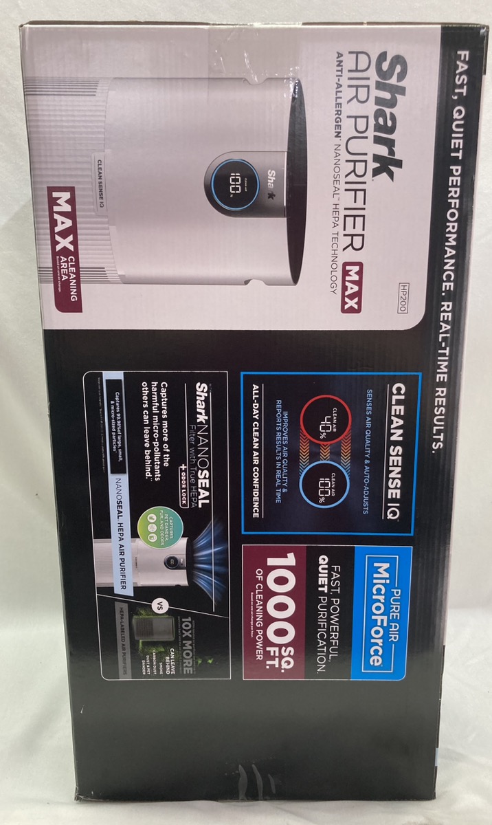 Shark Air Purifier Max HP200 Anti Allergen Nanoseal HEPA White 1000sqft