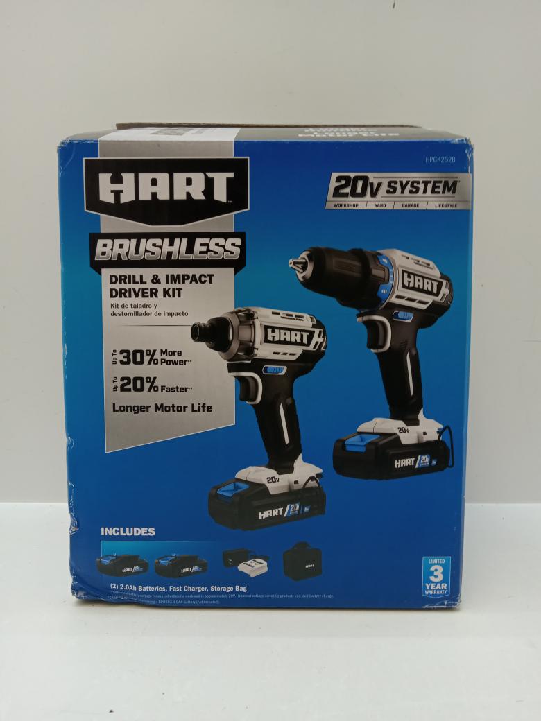 HART HPCK252B 20V LithIon Drill & Impact Driver Dual Batteries