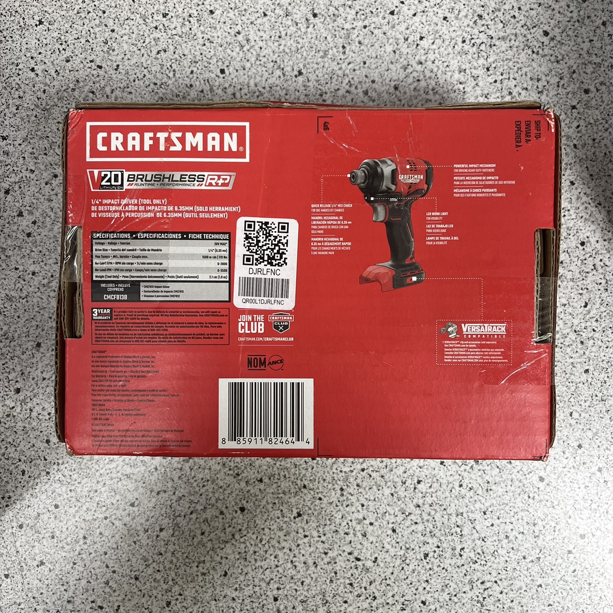 Craftsman CMCF8138 20V Brushless RP 1/4" Impact Driver (Tool only) Like