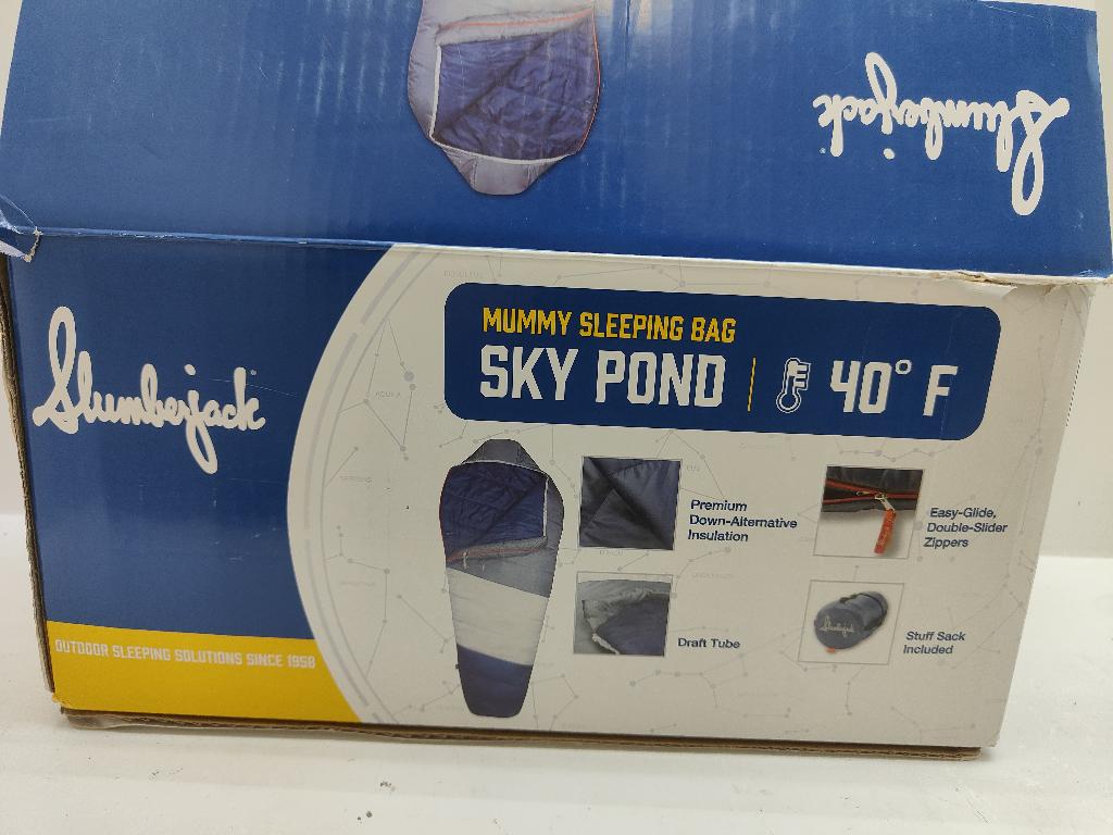 SLUMBERJACK 40 F SKY POND MUMMY SLEEPING BAG NEW IN BOX 33 X 38 INCHES