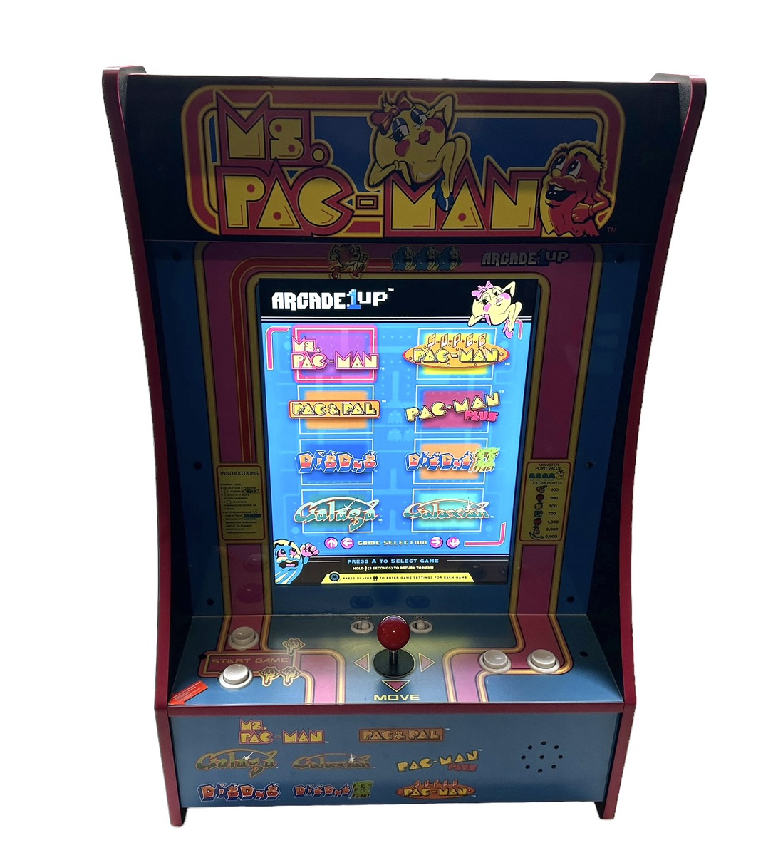 Arcade1Up Ms. Pac-Man Partycade 8 Games In 1 - Blue! Very Good | Buya