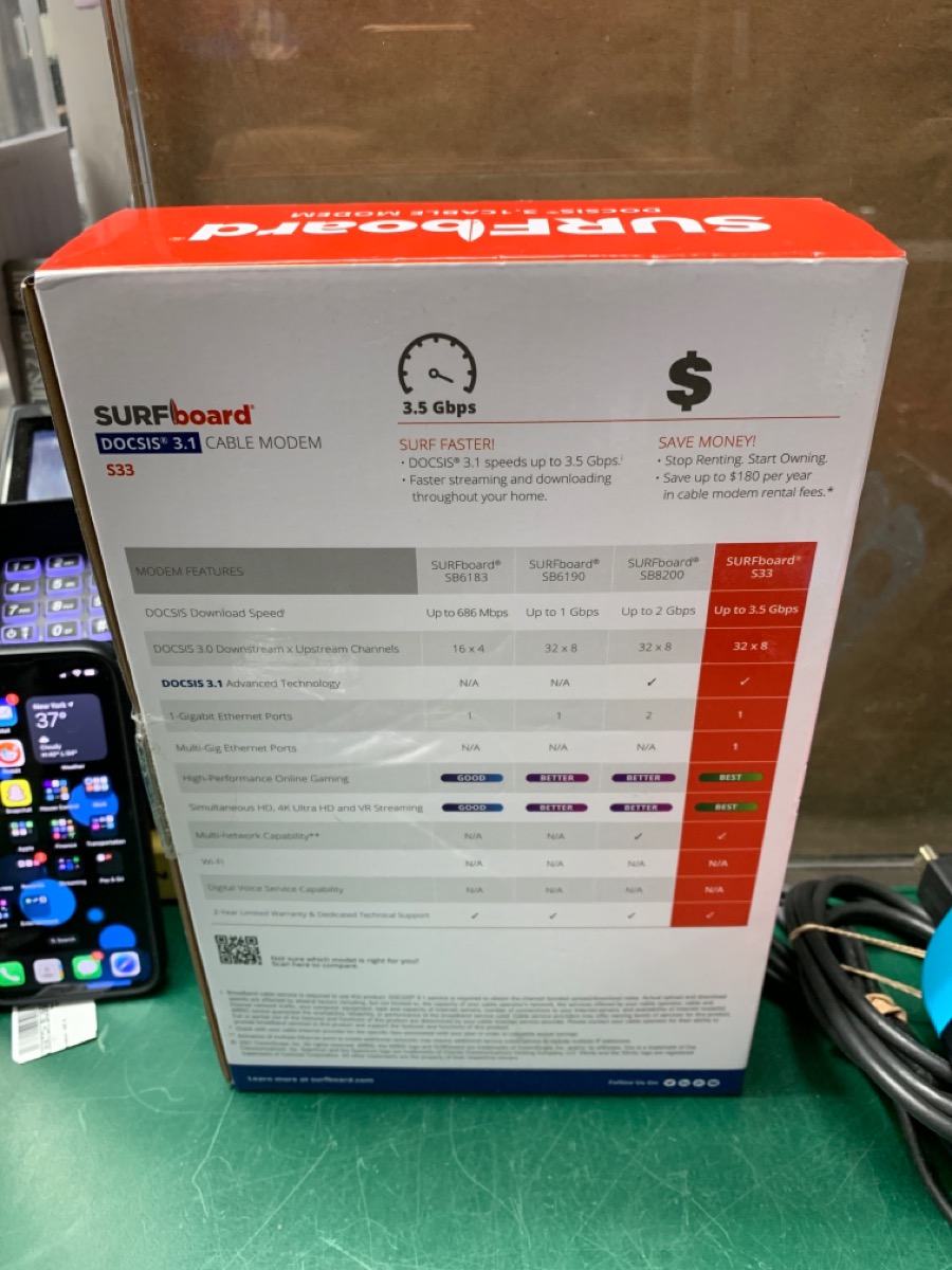 ARRIS Surfboard S33 DOCSIS 3.1 MultiGigabit Cable Modem Brand New Buya