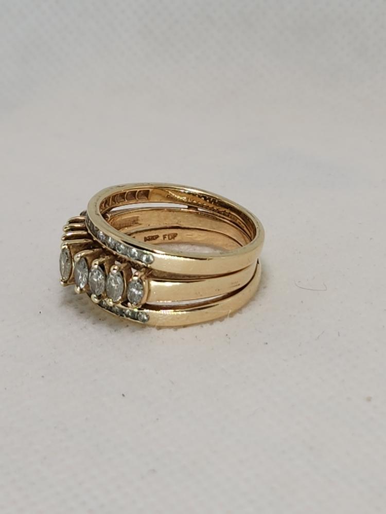 Lady's Diamond Cluster Ring 31 Diamonds 1.57 Carat T.W. 14K Yellow Gold