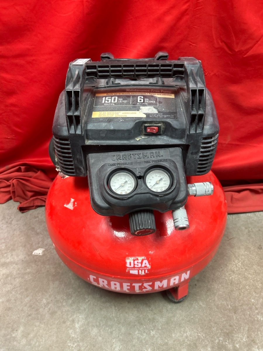 Craftsman 6 gal Pancake Portable Air Compressor 150 psi 0.8 HP Good Buya