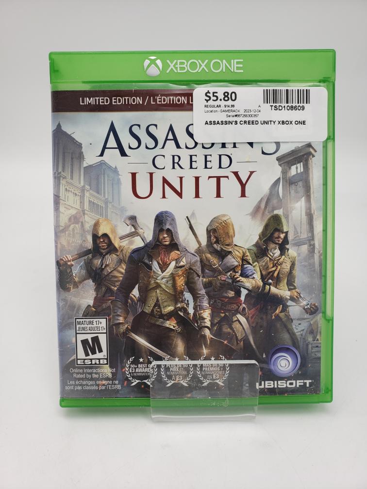 ASSASSIN'S CREED UNITY XBOX ONE Good Evergreen Traders Fredericton
