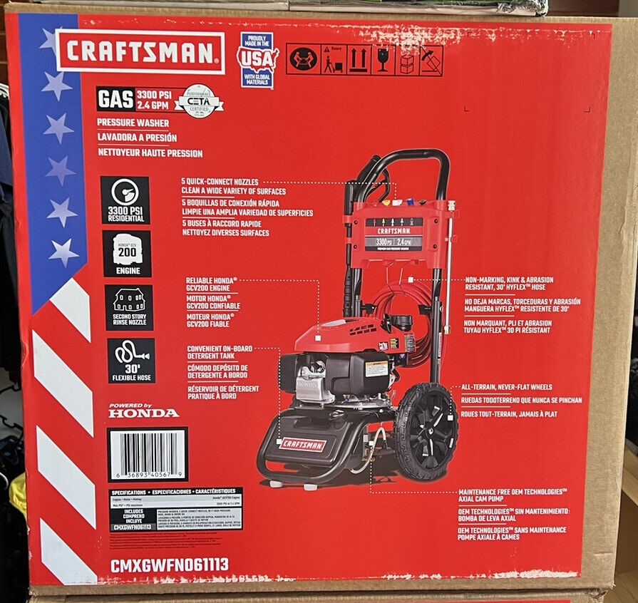 CRAFTSMAN PRESSURE WASHER 3100 PSI Very Good | Lucky's Pawn & Loan Inc ...