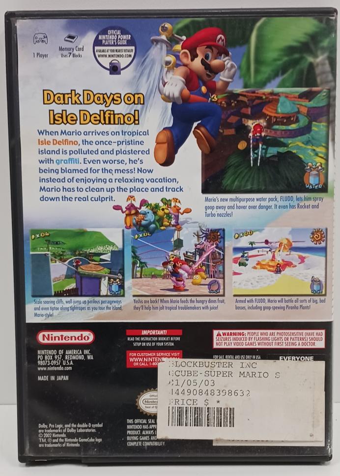 Super Mario Sunshine - Version GameCube PAL Française, Bon état, Manuel Inclus