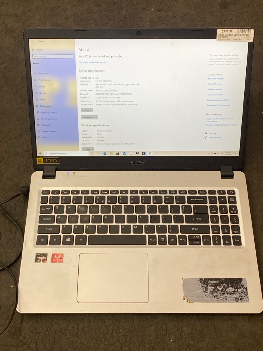 ACER ASPIRE 5 N19C3 Very Good | HFO