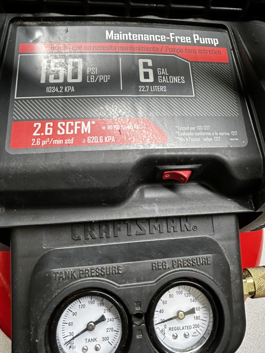 CRAFTSMAN CMEC6150 6 GALLON PANCAKE AIR COMPRESSOR Good Capitol City