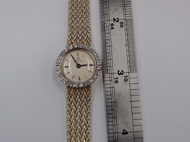 OMEGA WATCH Lady's Wristwatch 14K DIAMOND 24 Diamonds 1.20 Carat T.W ...