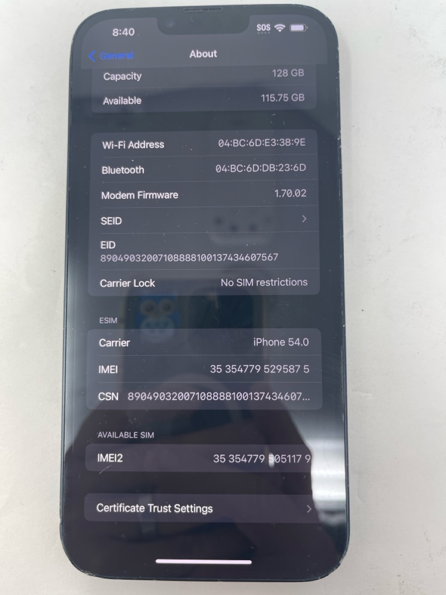 APPLE IPHONE 14 MQ623LL/A 14 PLUS AT&T 128GB (MYLNKB) Very Good