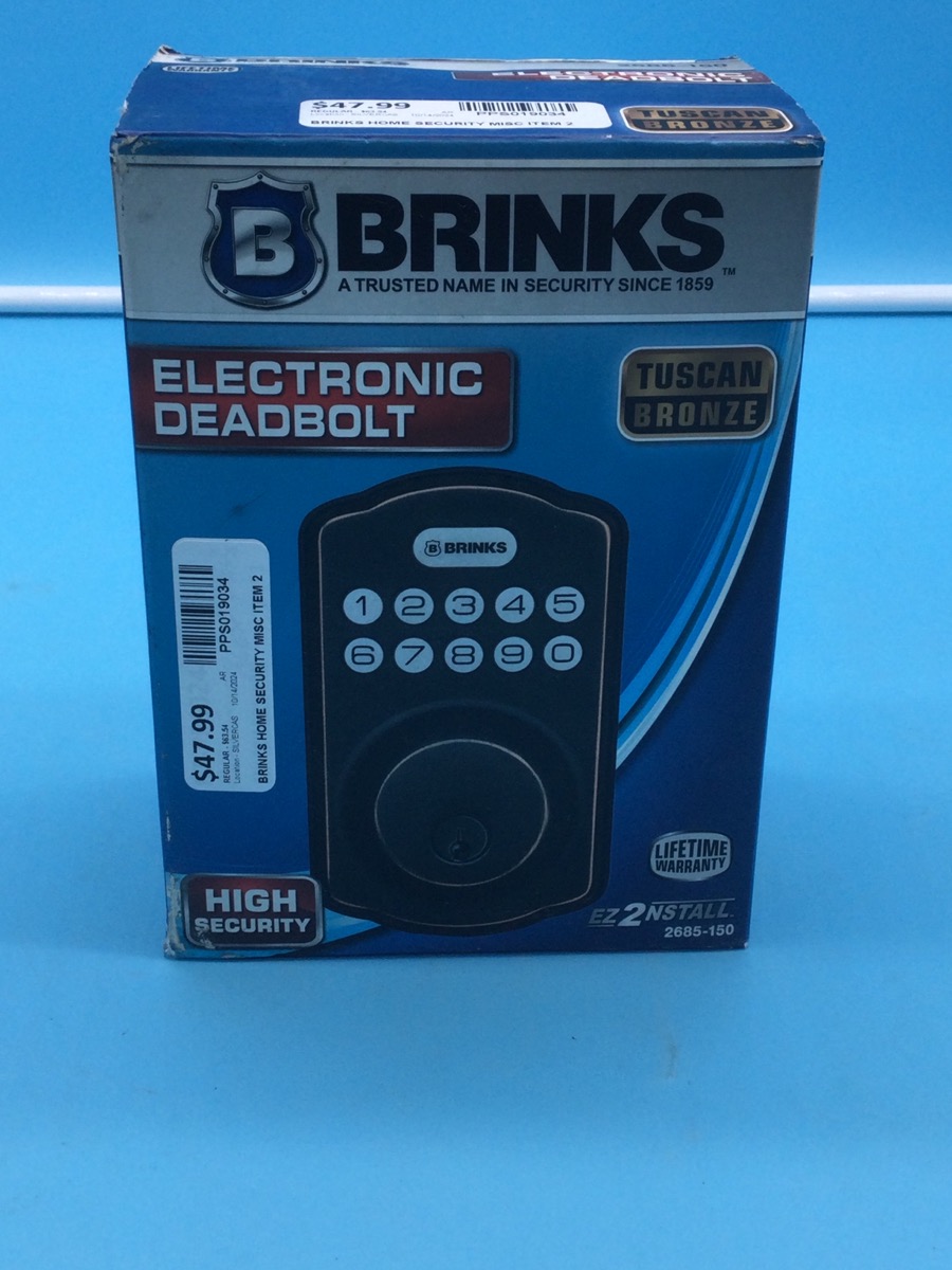 Brinks Electronic Deadbolt Home Security System Model 2685-150