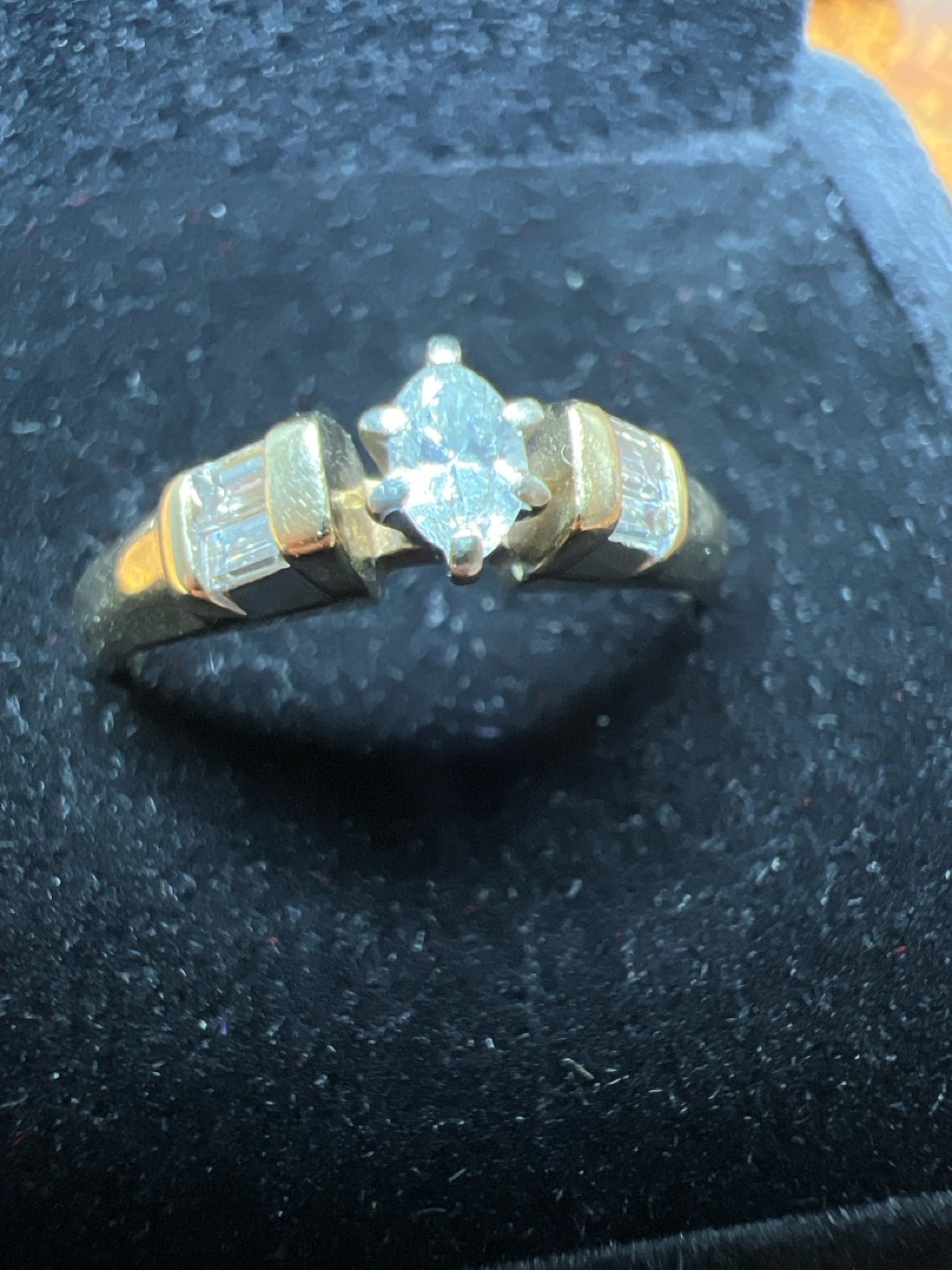 Lady's Diamond Fashion Ring 5 Diamonds .31 Carat T.W. 14K Yellow