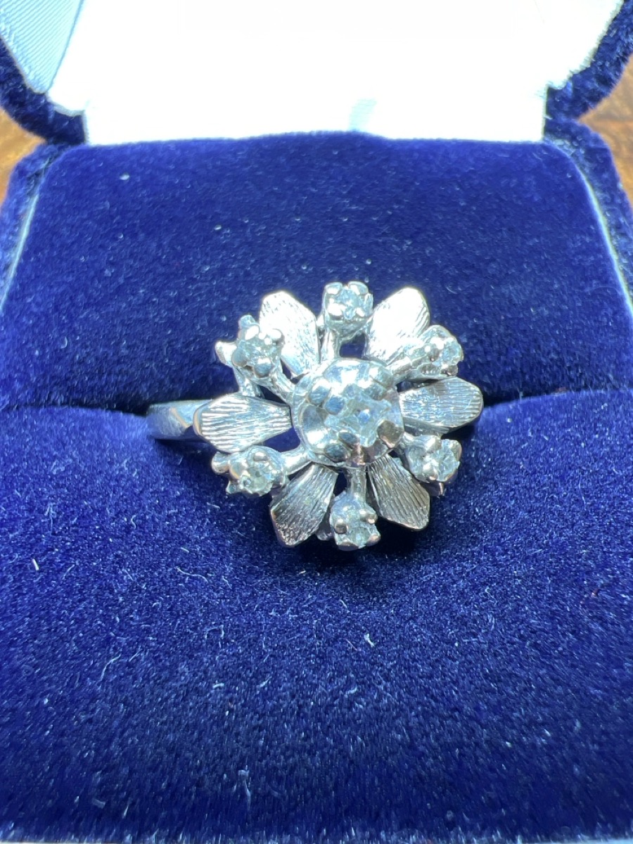 Lady's Diamond Fashion Ring 7 Diamonds .12 Carat T.W. 14K White G