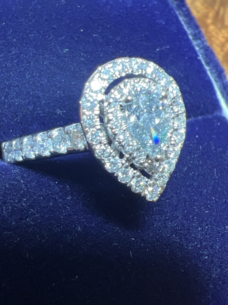 Lady's Diamond Cluster Ring 49 Diamonds 1.43 Carat T.W. 14K White
