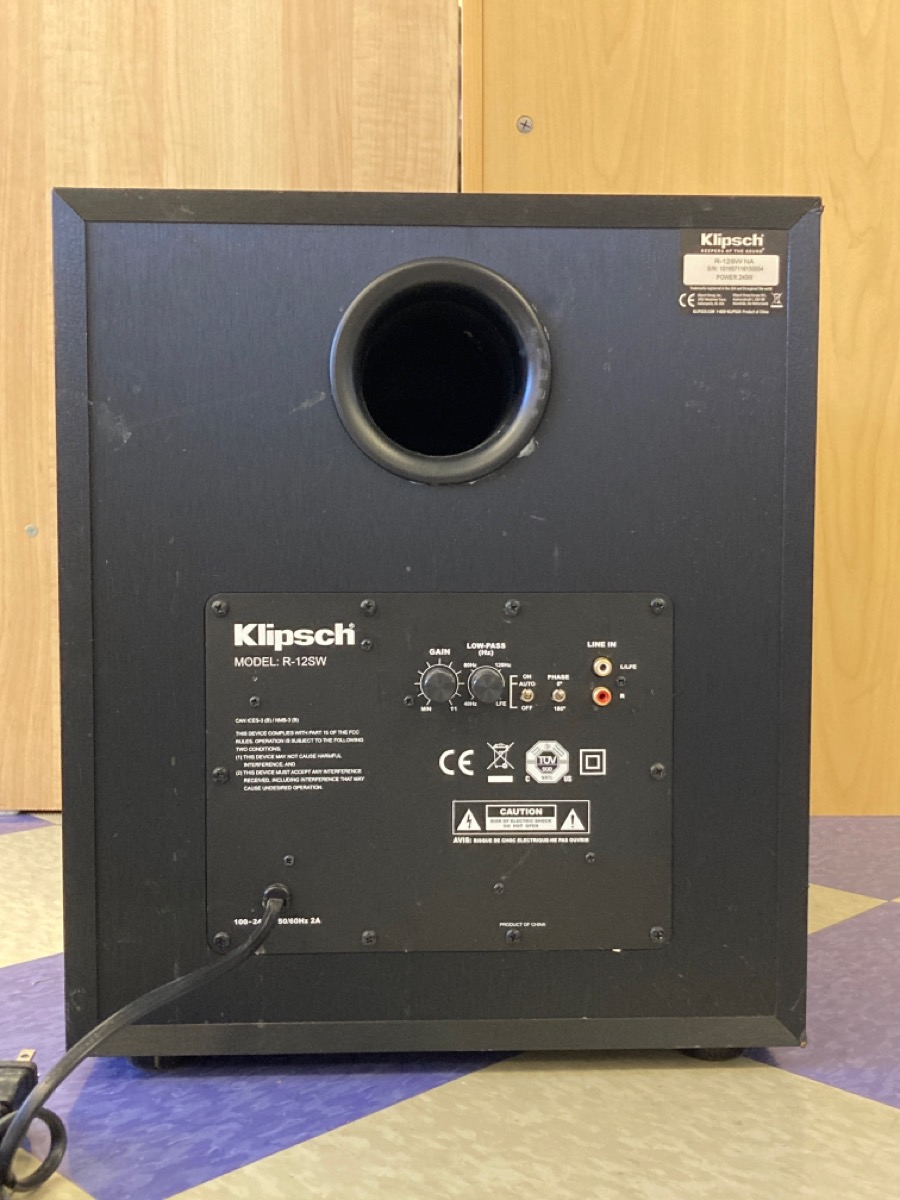 Klipsch R120SW Subwoofer 12" 400W Powered Home Theater Subwoofer Very Good Liberty Pawn