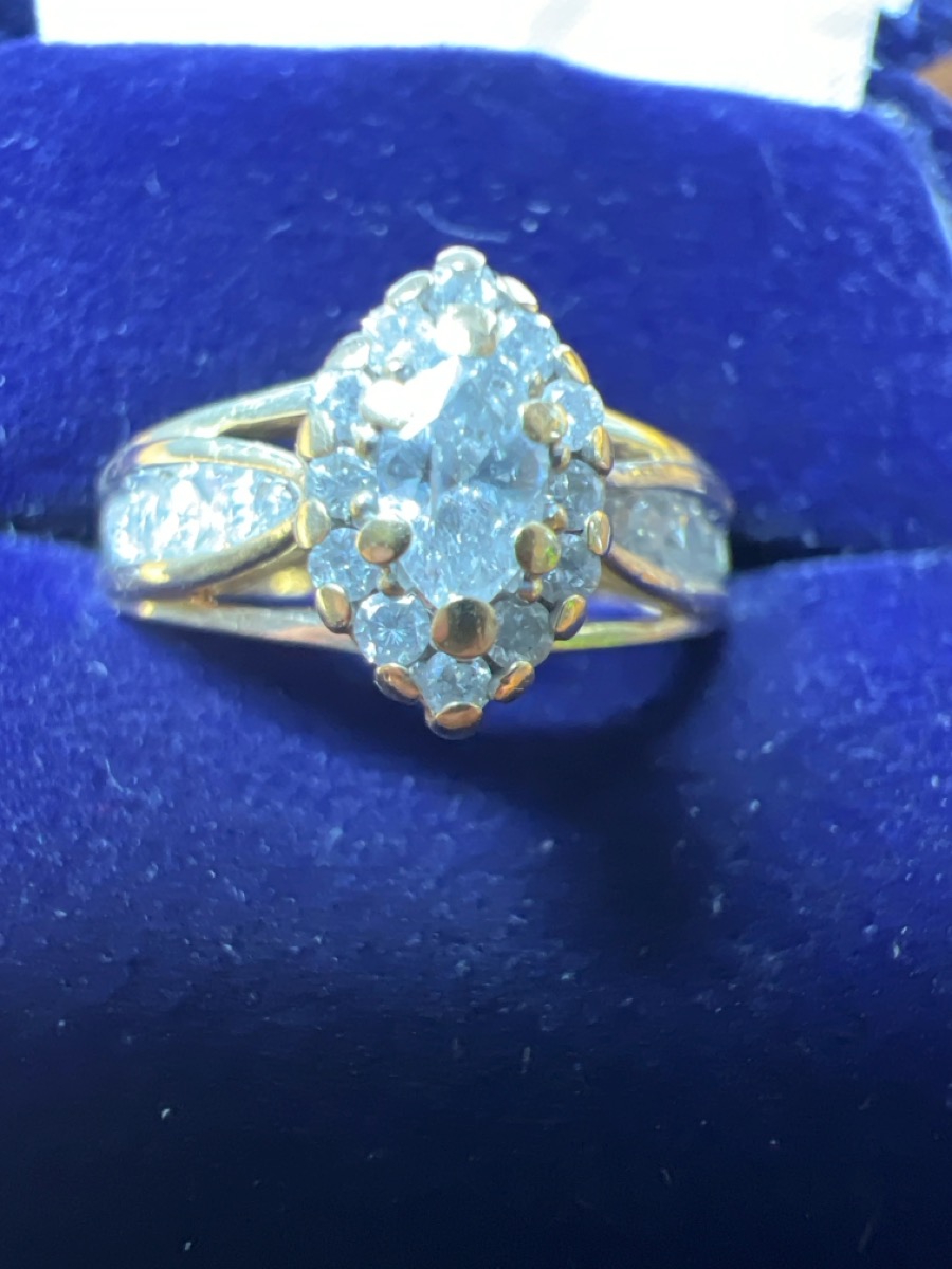 Lady's Diamond Engagement Ring 23 Diamonds .67 Carat T.W. 14K Yel