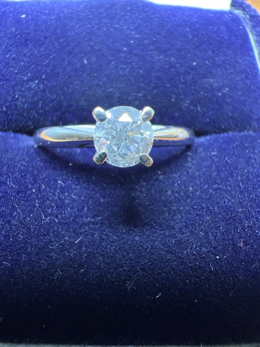 Lady's Diamond Solitaire Ring .40 CT 10K White Gold 1.3dwt Size 7