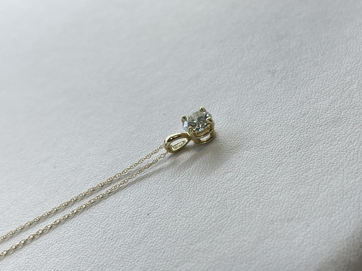 YG RB SOLITAIRE APX 1CT EUROPEAN CUT PENDANT WITH OPEN CULET AND FACETS