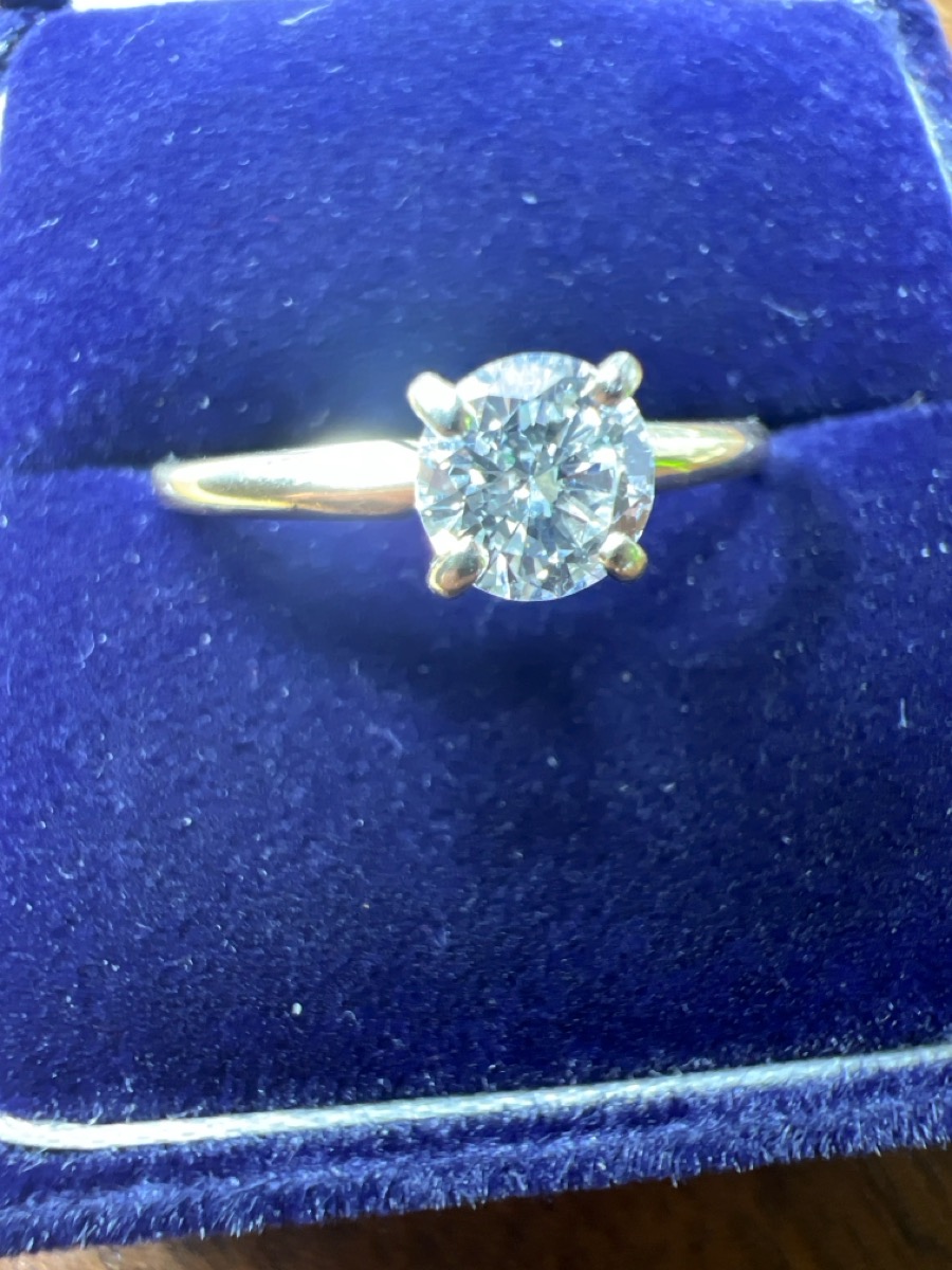 Lady's Diamond Solitaire Ring .65 CT 14K Yellow Gold 1.3dwt Size
