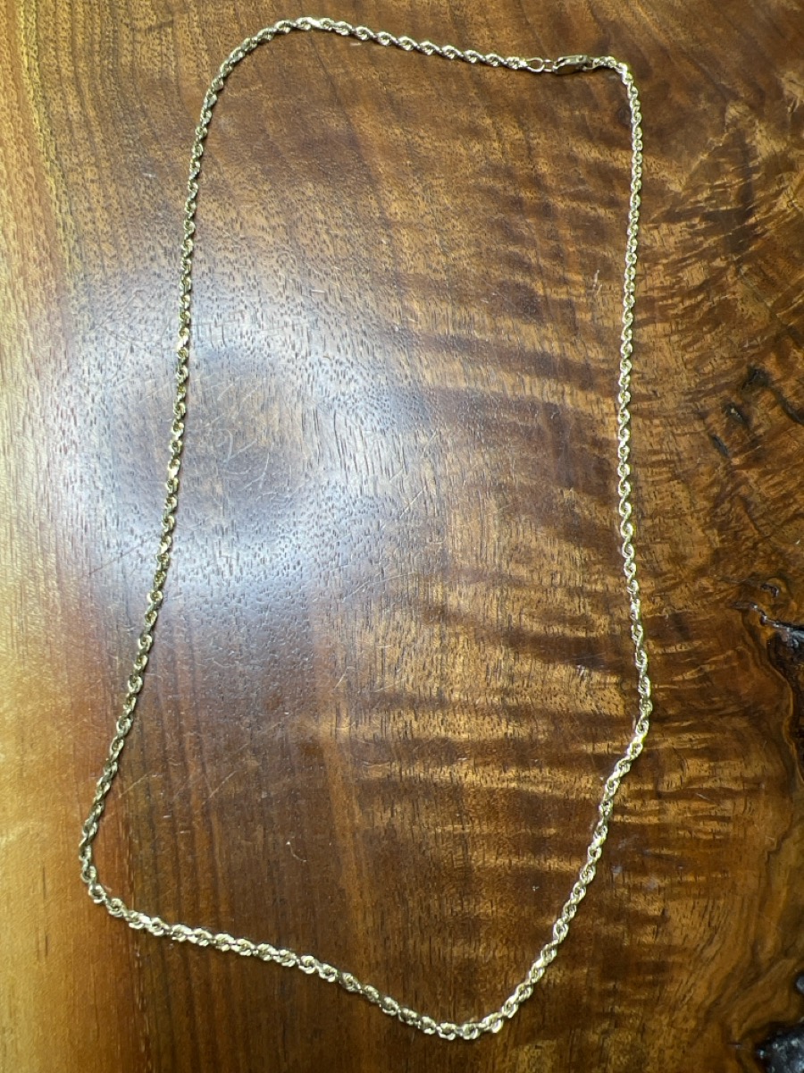 19.5" Gold Rope Chain 14K Yellow Gold 3.8dwt