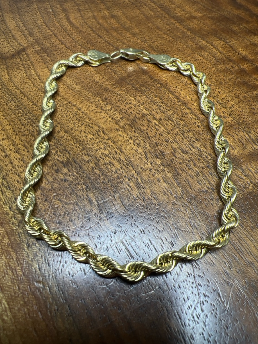 Gold Rope Bracelet 14K Yellow Gold 5.4dwt